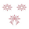 Набор стикеров Breast & Pubic Jewelry Crystal Stiker красный, 3 шт.