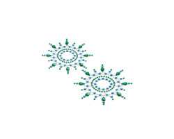 Набор стикеров Breast & Pubic Jewelry зеленые и синие кристаллы, 3 шт.-foto5