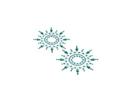 Набор стикеров Breast & Pubic Jewelry зеленые и синие кристаллы, 3 шт.-foto5