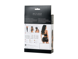 Комплект Glossy Gigi из материала Wetlook, черный, S-foto4